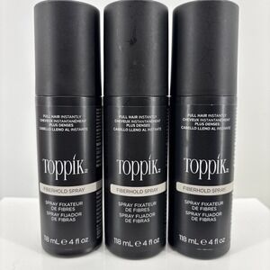 Lot of 3 Toppik FiberHold Spray Hair Building Fibers Hold Spray 4 oz 118mL
